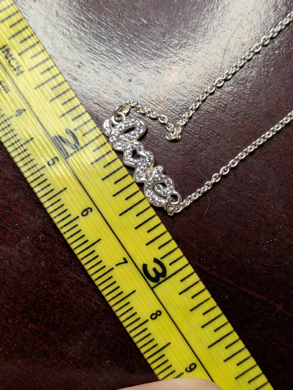 Pandora Silver 925 ALE Love Necklace with Crystals from Valentine's - Picture 7 of 8
